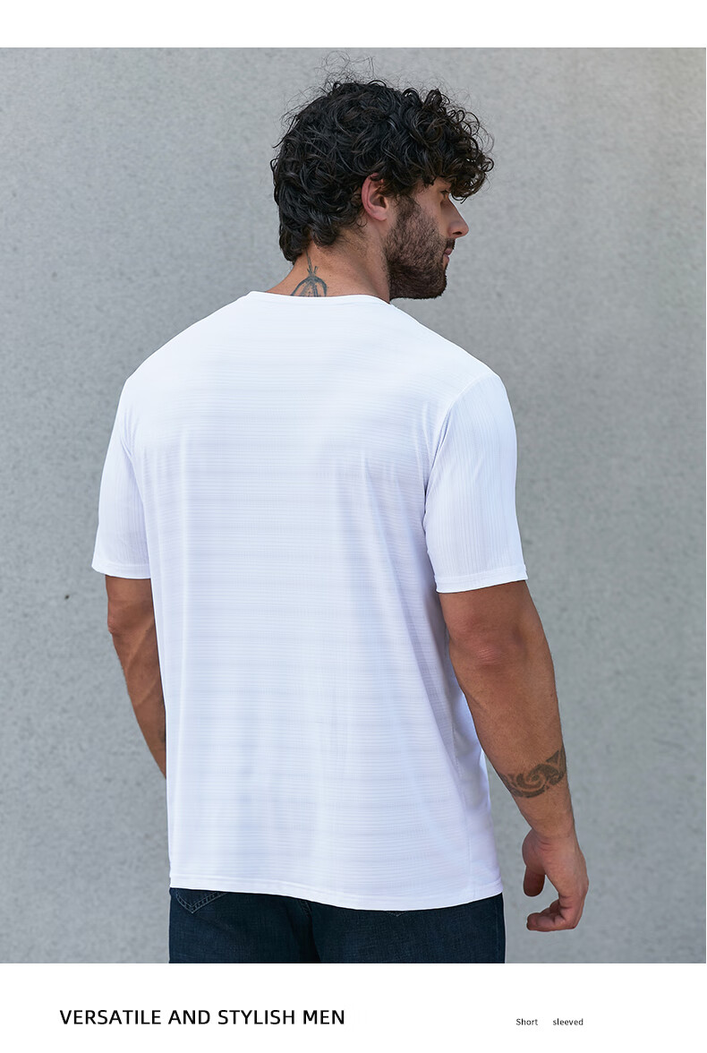 Dibinze Ice Silk T-Shirt, Summer Short-Sleeve Sports Loose-Fit Plus Size Casual Top, White, 3XL 13