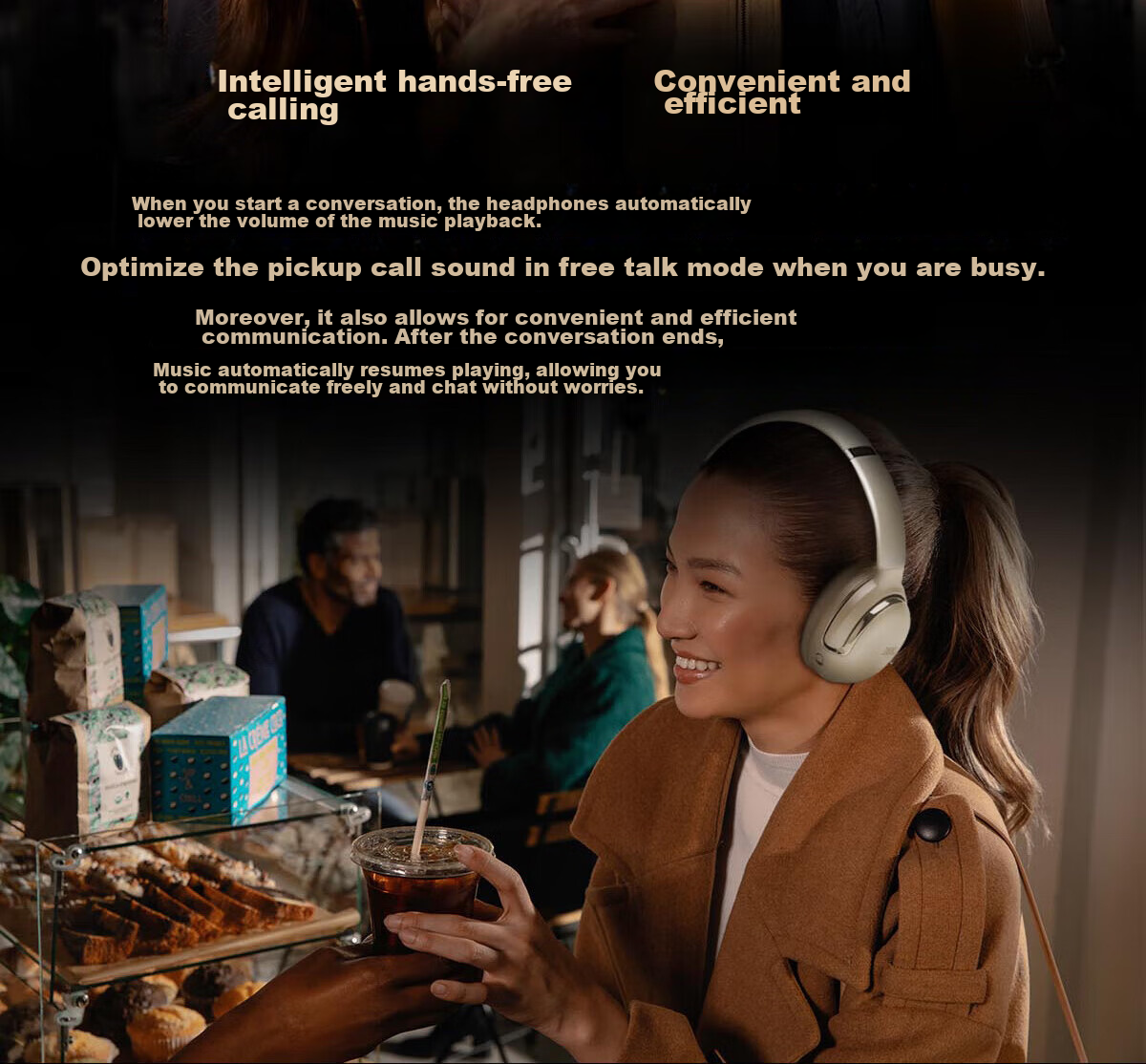 JBL TOUR ONE M2 Wireless Bluetooth Headphones, Long Battery Life, Active Noise Cancellation, Hi-Res Certified, Music Earphones, High-End Travel Commuter Headset, Champagne Gold 12