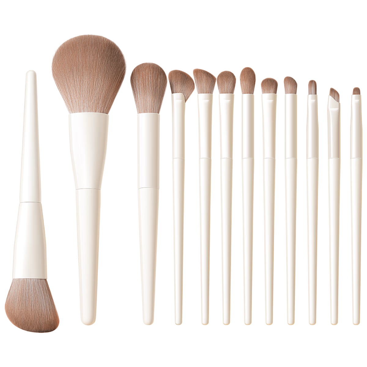 Oeiez Makeup Brush Set, Animal Hair Powder And Eyeshadow Brushes, Contouring And Highlighting Brushes, Setting Brush, Soft Bristles, Beginner-Friendly, Complete Set of 12 Brushes