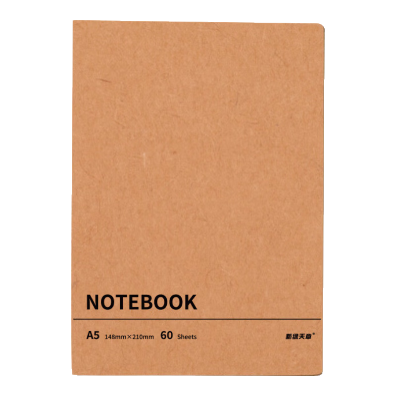 TANGO Simple A5 Thick Leather Stitched Notebook, Student Research Notes Draft Soft Copy Office Meeting Daily Planning Record Portable Notebook, 60 Pages, 4-Pack