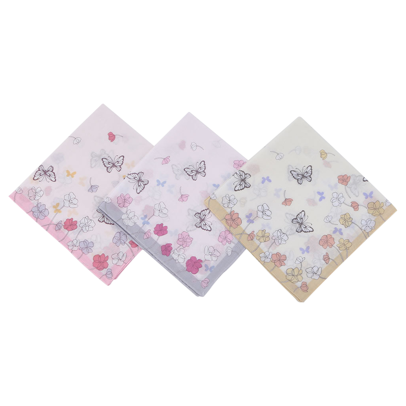 GLO-STORY Women's 45cm Printed Cotton Handkerchief Square Scarf High-Quality Japanese Style Wedding Accessory