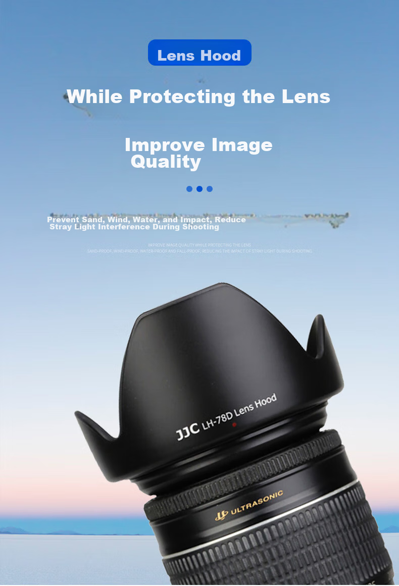 JJC Compatible with Canon EF-S 18-200 IS Lens Hood, 72mm, EW-78D 1