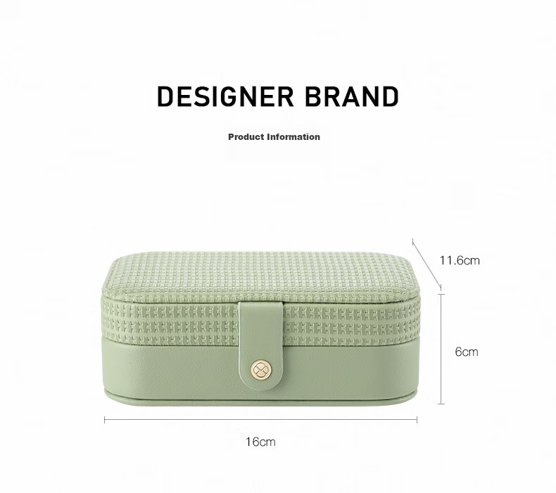 VLANDO Jewelry Storage Box, Birthday Gift for Wife, Portable Travel Case for Earrings And Rings, Mint Mambo 8