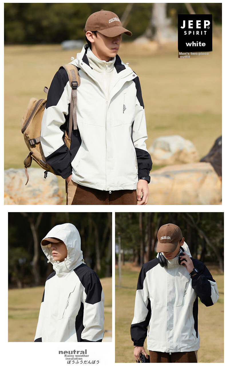 JEEP SPIRIT Windbreaker Jacket for Men And Women, Spring And Autumn Outerwear, Outdoor Windproof Coat, Warm Windbreaker 32