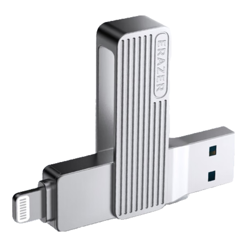 Lenovo Invests in Brand Yinengzhe, 256GB USB3.2 Lightning Dual-Interface Apple Phone Flash Drive, F510 Metal Rotating Protective Case, Dual-Purpose USB Drive for Phones And Computers