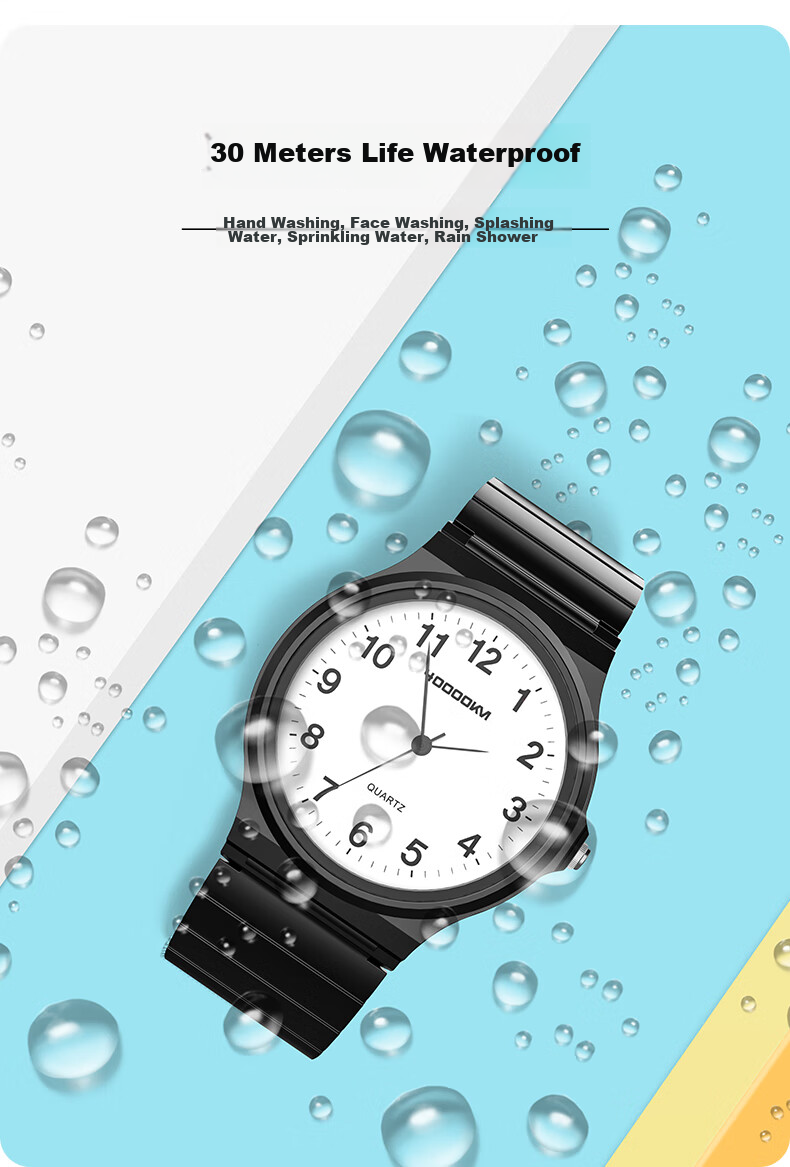 Siwangongli Children's Student Watch for Primary, Middle And High School Students, Civil Service Exam Waterproof Electronic Analog Quartz Watch, Black 3