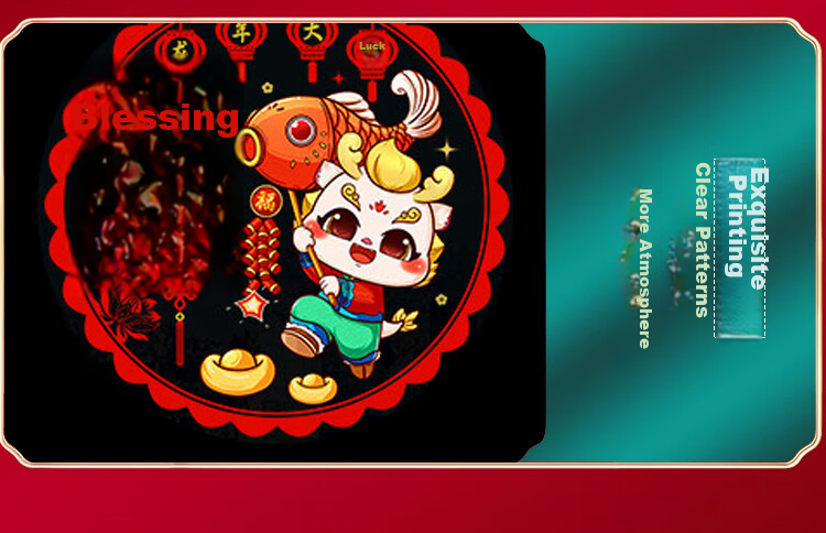 Jashigao Luminous Lucky Charm Pendant with Light 2026 Year of the Horse New Year Decoration Spring Festival Festive Atmosphere Wreath Hanging Ornament 6