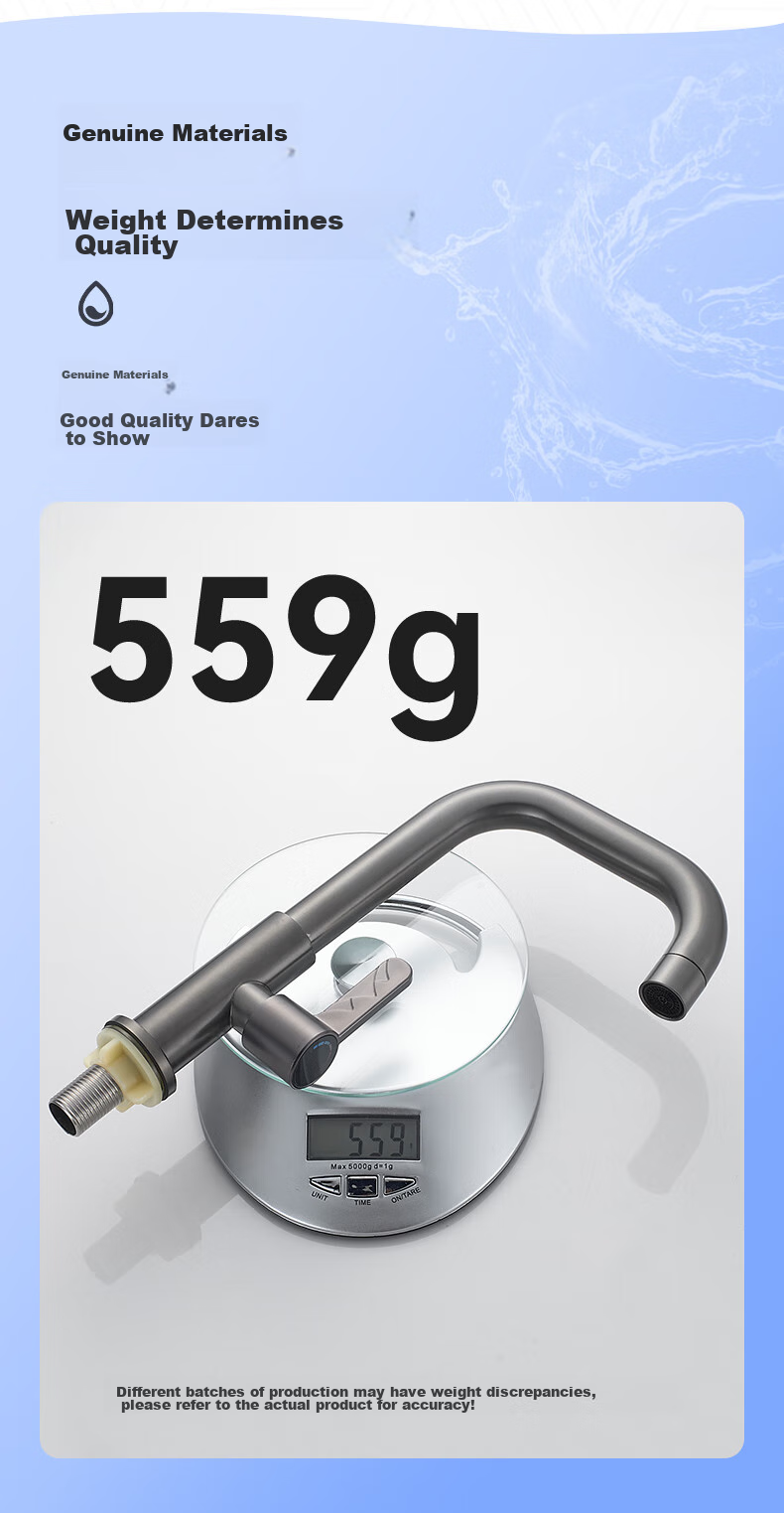 BSITN Basin Faucet, Stainless Steel Cold Water Tap, 7-Shaped Bathroom Cabinet Faucet, B069 9