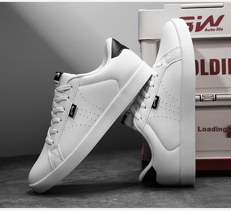 Guirenniao Men's Shoes Spring And Summer Casual Sneakers Trendy Skateboard White Shoes Sports Shoes White/green Tail 42 19