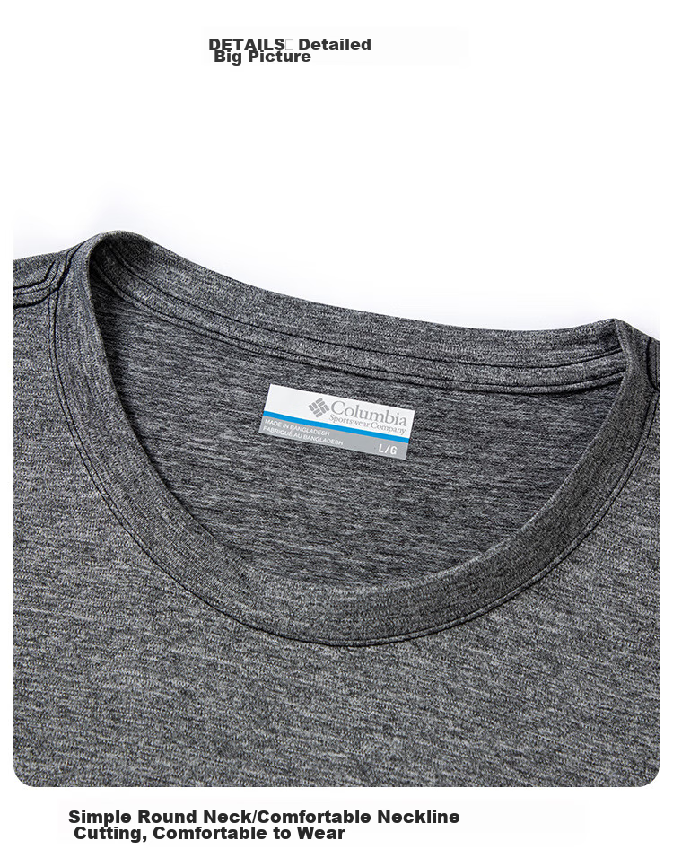 Columbia Men's T-Shirt 26 Spring Summer Outdoor Sports Quick-Dry Breathable Crew Neck Short Sleeve AJ1419 010 L 14