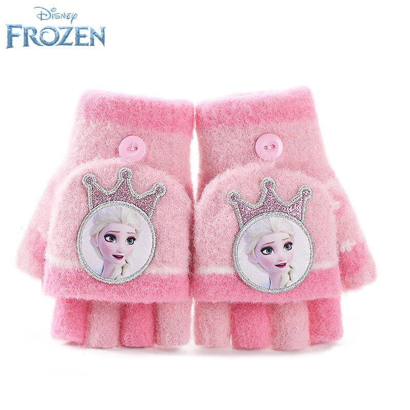 Disney Frozen Kids Winter Gloves Girls Fleece Lined Five-Finger Warm Gloves