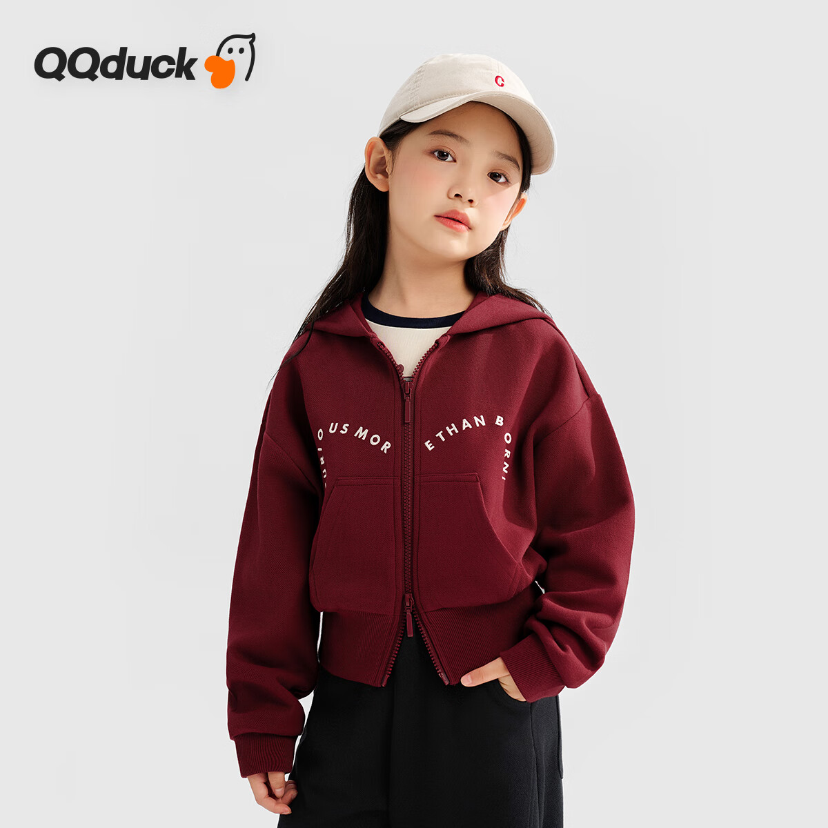 Детская куртка QQ DUCK для девочек, праздничная, для визитов, с капюшоном, молодежная, новогодняя, короткая куртка