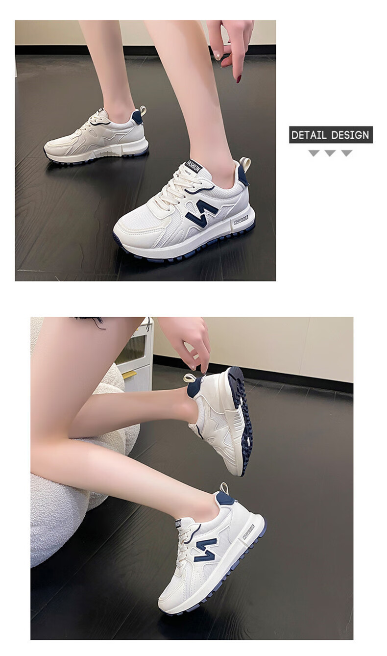 CARTELO Women's Chunky Sneakers, Spring Casual Shoes for Women, Height-Increasing Sports Running Shoes, Style 1415, Blue, Size 38 12