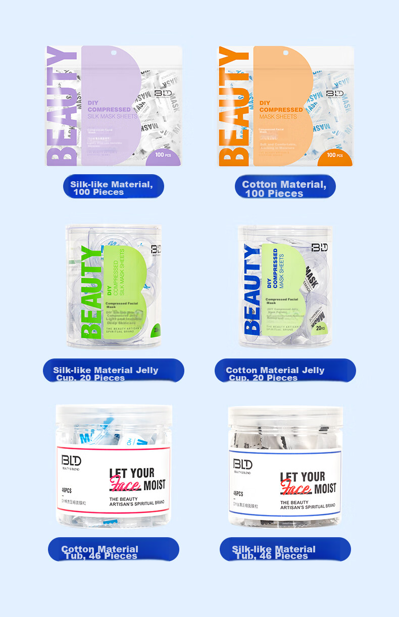Beautyblend Compressed Face Mask Paper for Wet And Dry Application, Disposable Face Mask Sheets for Spa Treatments, Cotton Material, 100 Pieces/bag 6