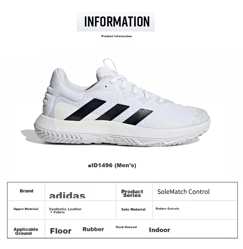 Adidas Tennis Shoes for Men, Professional Sports Shoes, Breathable And Wear-Resistant Men's Shoes, Peak Tennis Shoes ID1496, White, Size 43 11