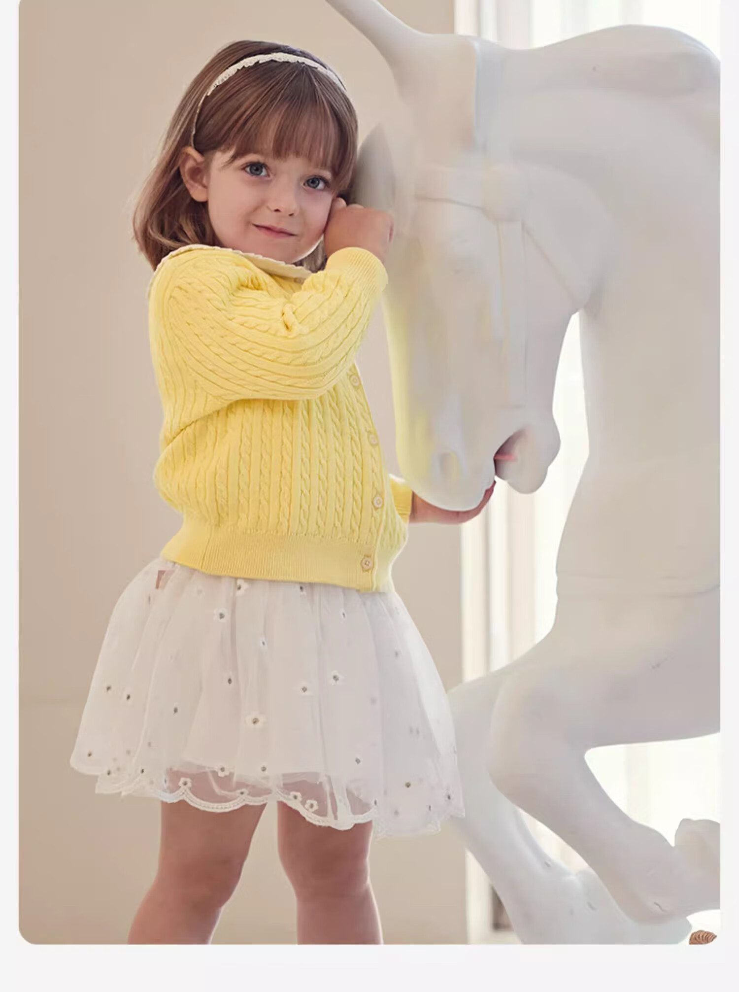 DAVE & BELLA Girls' Sweater Cardigan Spring and Autumn Stylish Knit Jacket for Girls 4