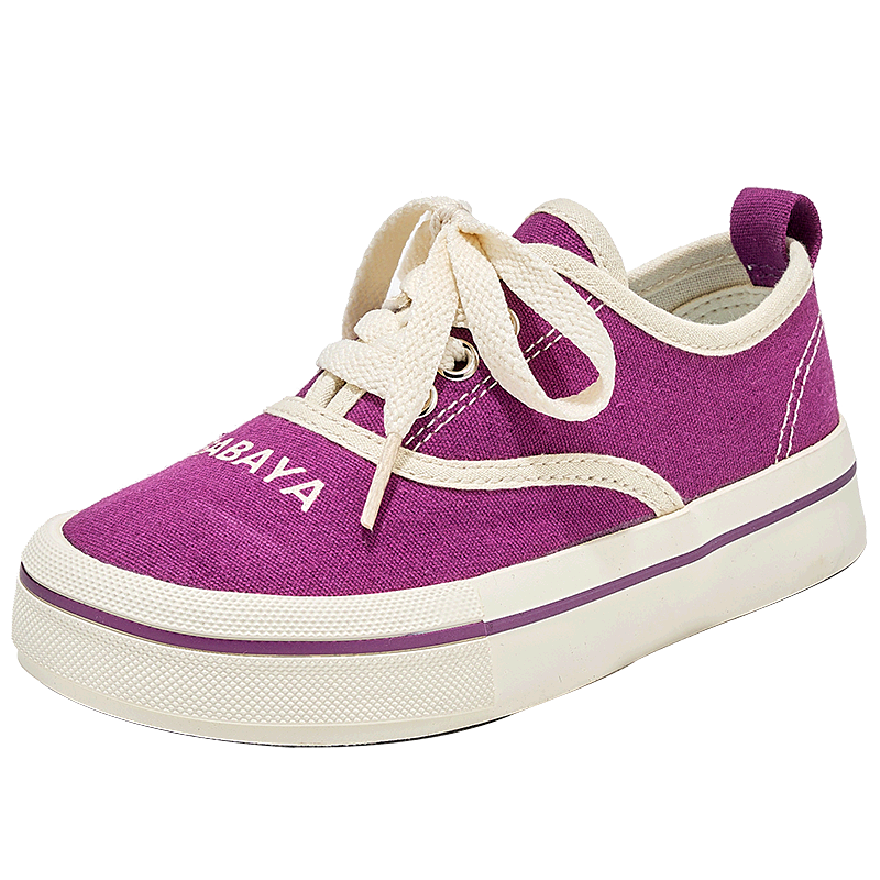 Babaya Children's Canvas Shoes, 2026 New Style Girls' Shoes, Big Kids' Student Shoes, Spring Boys' Versatile Sneakers, Purple, Size 28