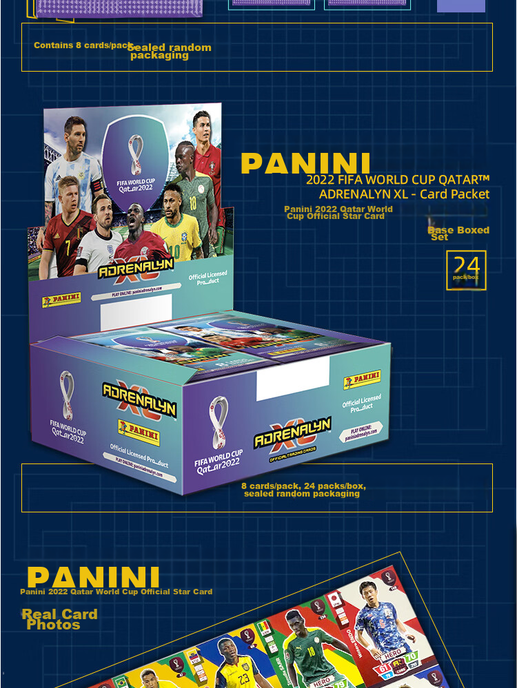 PANINI 2022 World Cup Official Player Card Pack - Full Box of 24 Packs 4