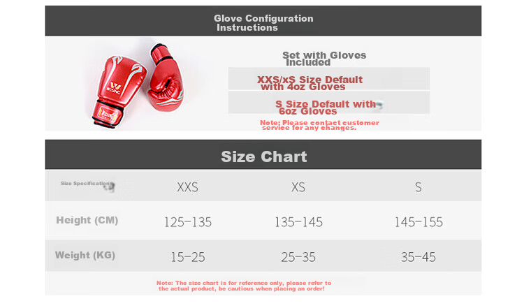 Jiurishan Children's Combat Protective Gear Set, Sanda Boxing Training Equipment, Youth Gloves And Helmet, 6-Piece Set, Red, XS 4