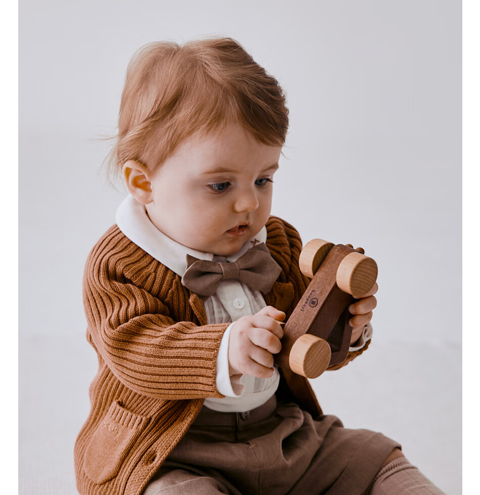 OAK FAMILY Children's Cardigan Sweater, Baby Boys And Girls Spring And Autumn Knitted Jacket, Pure Cotton, Pink (Anti-Static), Size 80 23