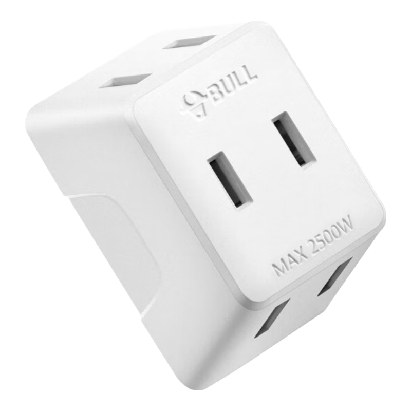 BULL Socket Extender One-To Adapter Two-Hole Converter Plug Power Strip Suitable for Bedroom, Kitchen Three-Prong Two-Pole Socket GN-A230