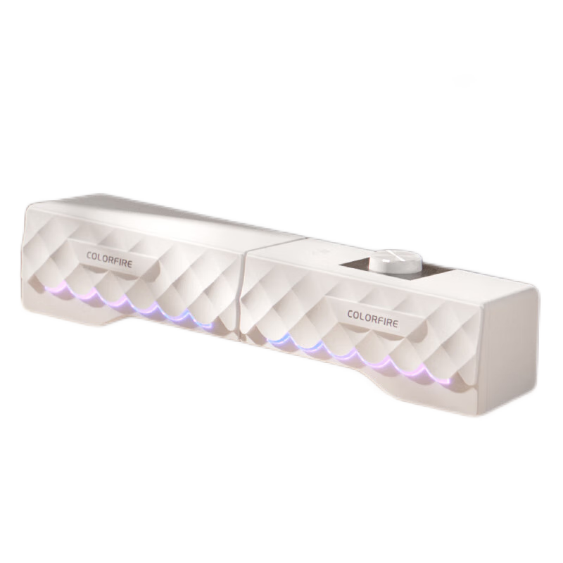 COLORFIRE Computer Speakers, Home Desktop Laptop Gaming Speakers, RGB Cool Lighting Effects, Detachable Design, White, FS-D2101