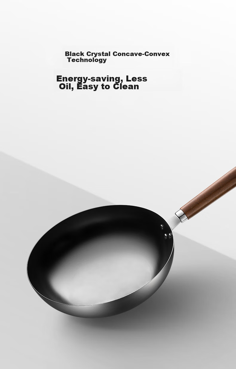 Joyoung Wok Iron Pan, Healthy Non-Coated Pure Iron Pan, Rust-Resistant Cooking Pan, Suitable for Stove And Burner, 32cm 9