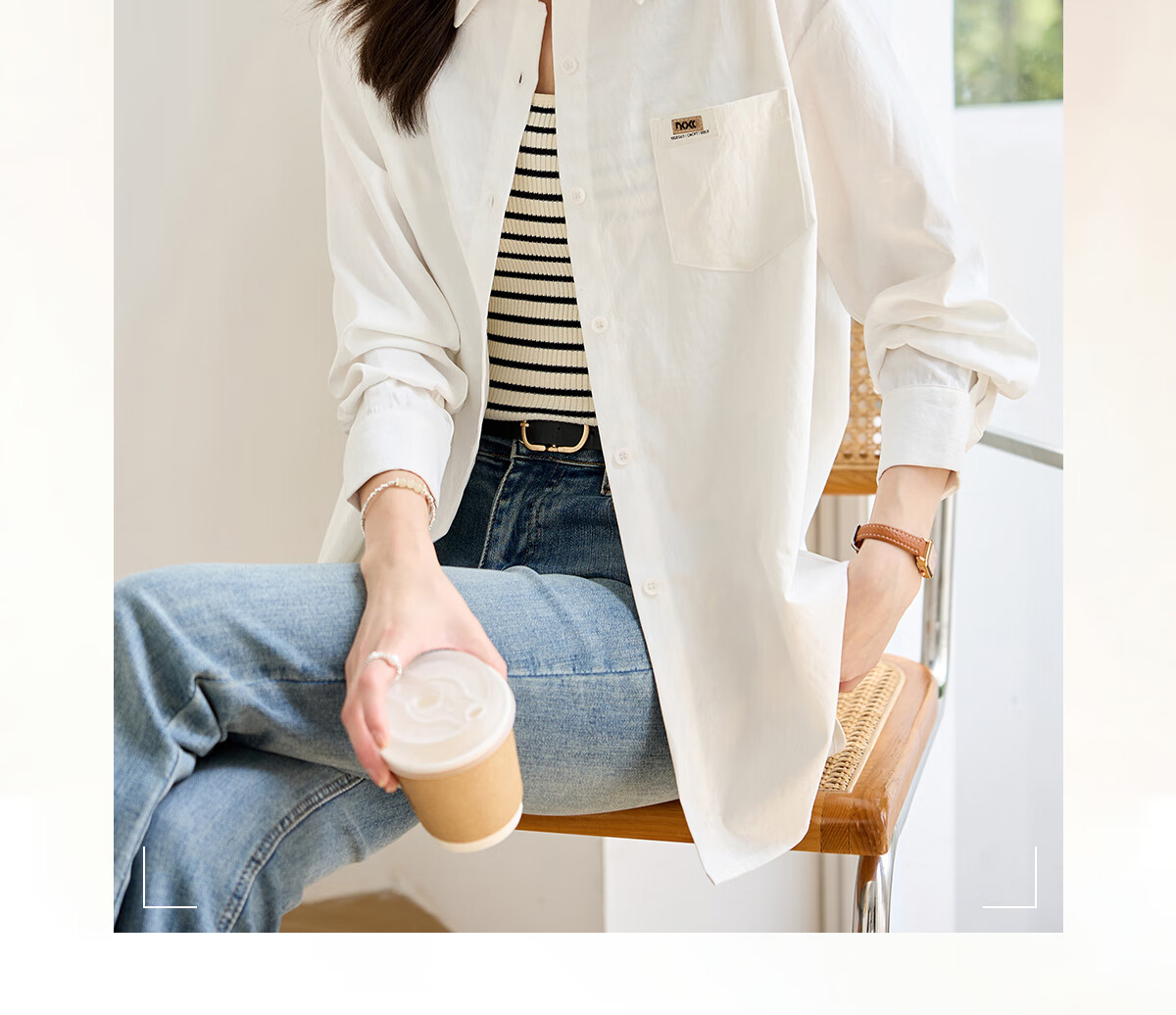 Taxiang Long-Sleeve Shirt for Women, Office Wear, Commuter White Shirt, Casual Loose Versatile Blouse Cardigan T141C2720 2