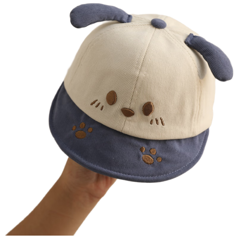 Aibao Baby Hat Spring and Autumn Cartoon Baseball Cap for Kids Outdoor Sunshade Blue Bear T150