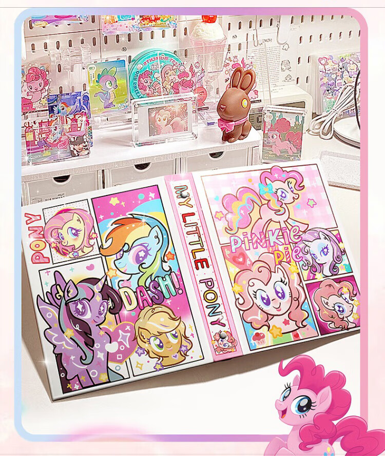 Jiamo Album, My Little Pony Hardcover Loose-Leaf Card Storage Book, Xiaohongshu Style, High-Quality Ins Niche Student Gift, 20 Double-Sided Pages, Yuanxiao Gift, Back-To Seaso 7