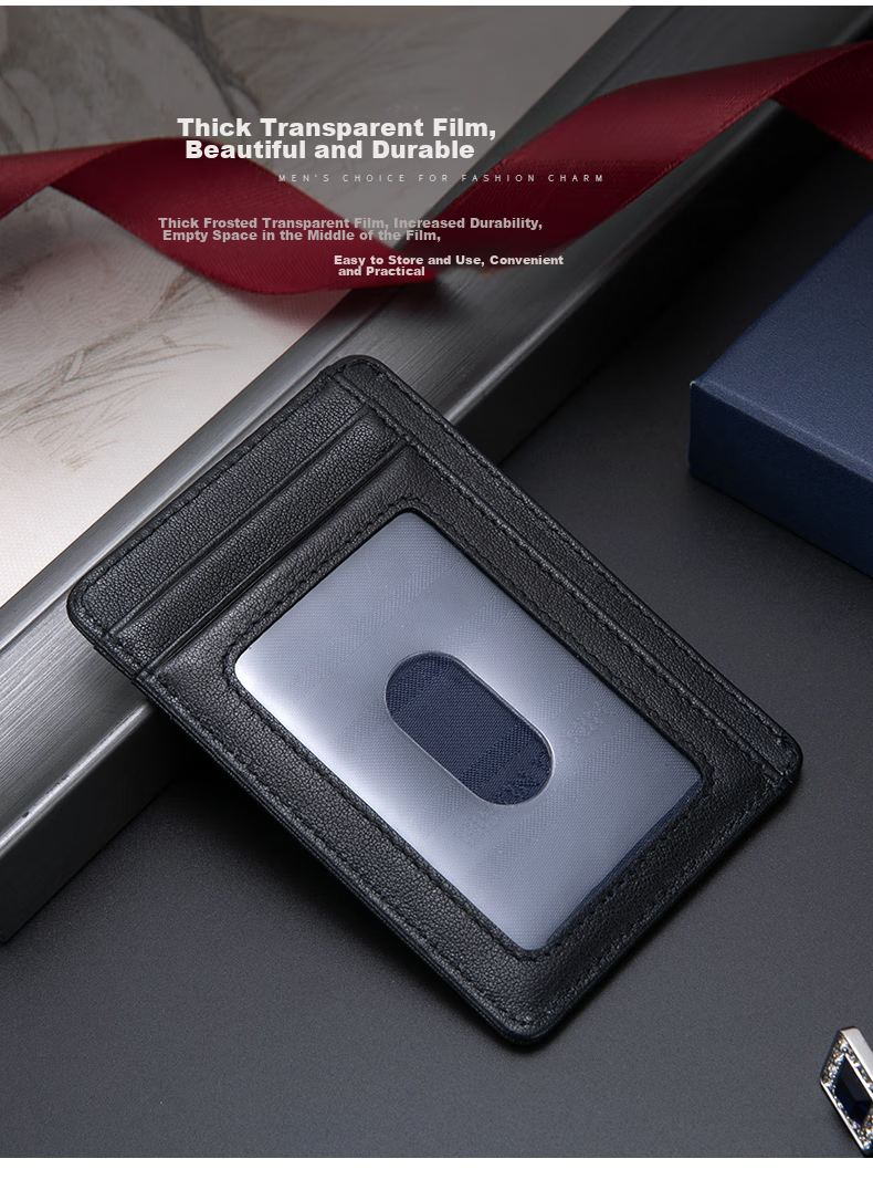 Meizhouyeniou Card Holder for Men, Ultra-Thin, Top-Grain Leather, Multi-Slot ID Holder, Birthday Gift for Boyfriend 7