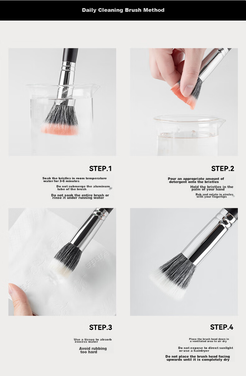 BLJ Sickle-Shaped Eyeliner Brush Single Piece, Flat Head Ultra-Thin Eye Detail Makeup Brush for Tear Trough, Ebony Series HT21 9