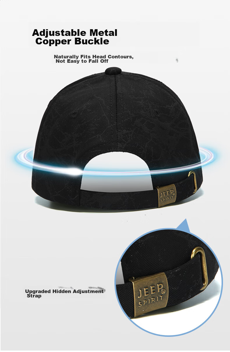 JEEP Men's Fashionable Baseball Cap, Versatile for All Seasons, Duck Tongue Hat, Sun Visor Cap for Men And Women, A0752 6