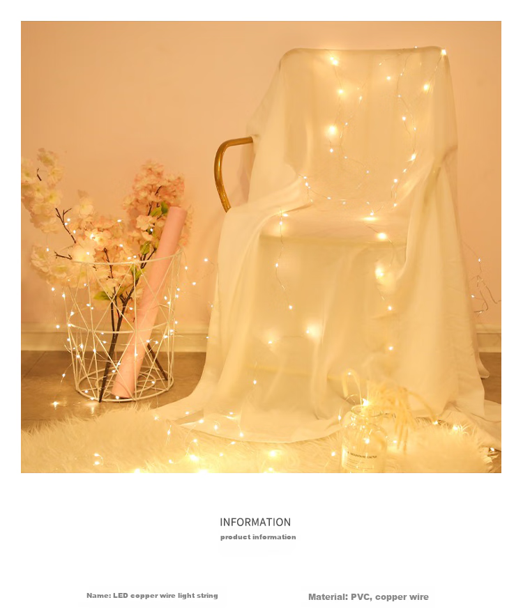 TaTanice Copper Wire String Lights, 10 Meters, 100 Lights, Gift Decorative Lights, Birthday LED Lights, Popular Trendy Lights, Romantic Atmosphere Lights 3