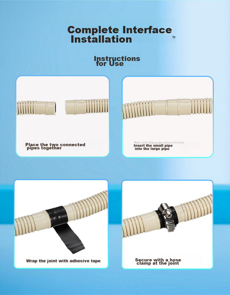 Gelinglan Air Conditioner Drainage Pipe Thickened Extension Tube Anti-Aging Outdoor Unit Drainage Condensation Water Hose for Gree Midea Haier Air Conditioner Accessories with Clamp 5 Meters GS-5 11
