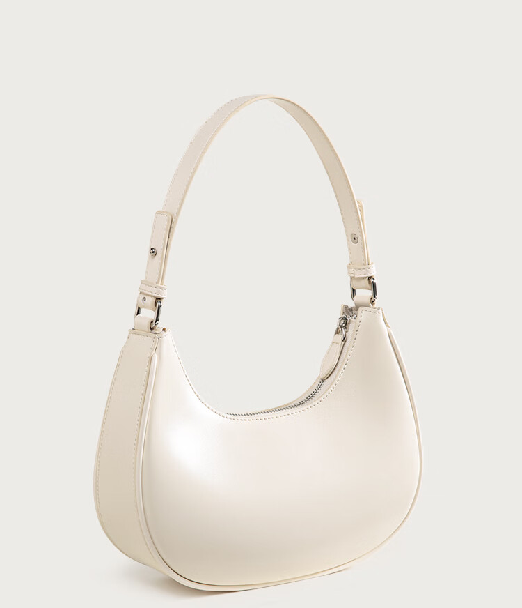 Miaodi 2026 Cowhide Embossed Underarm Baguette Crescent Elegant Workplace Commuter Handbag Crossbody Bag Birthday Gift 40