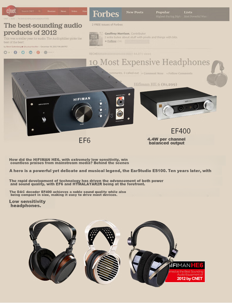 HIFIMAN EF400 Headphone Amplifier, Home Desktop Amplifier, Headphone Power Supply, Decoder 4