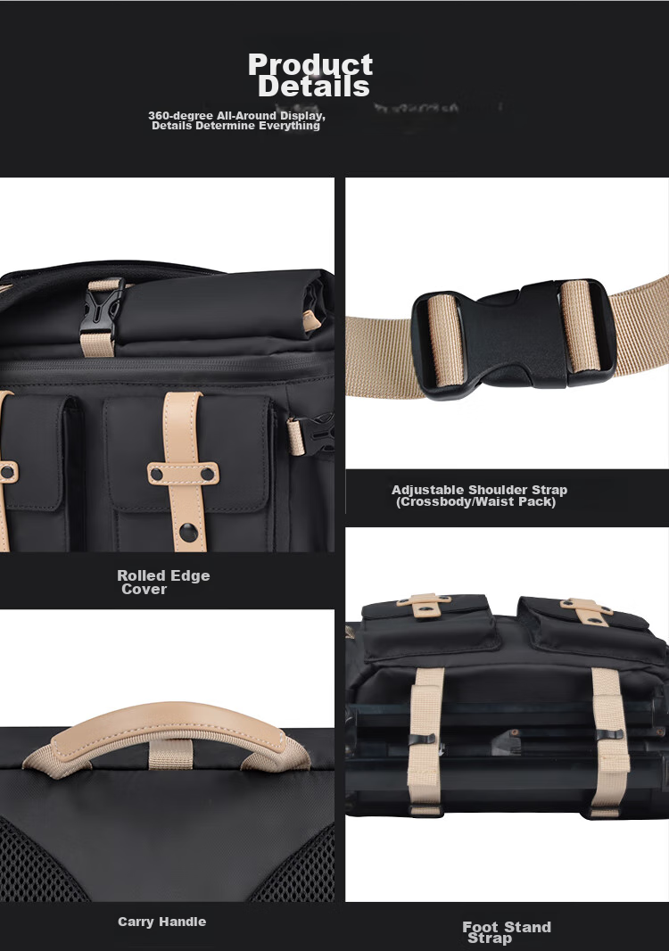 CWATCUN Shoulder Camera Bag Crossbody Photography Bag for Commuting, Fashionable Waterproof Backpack with Two Lenses for Men And Wome 12
