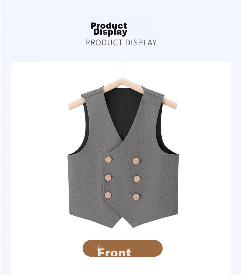 Yinuofang Children's Suit Vest Set Boys' Performance Outfit Gray Formal Wear High-End Gray: Vest Set 170CM 12