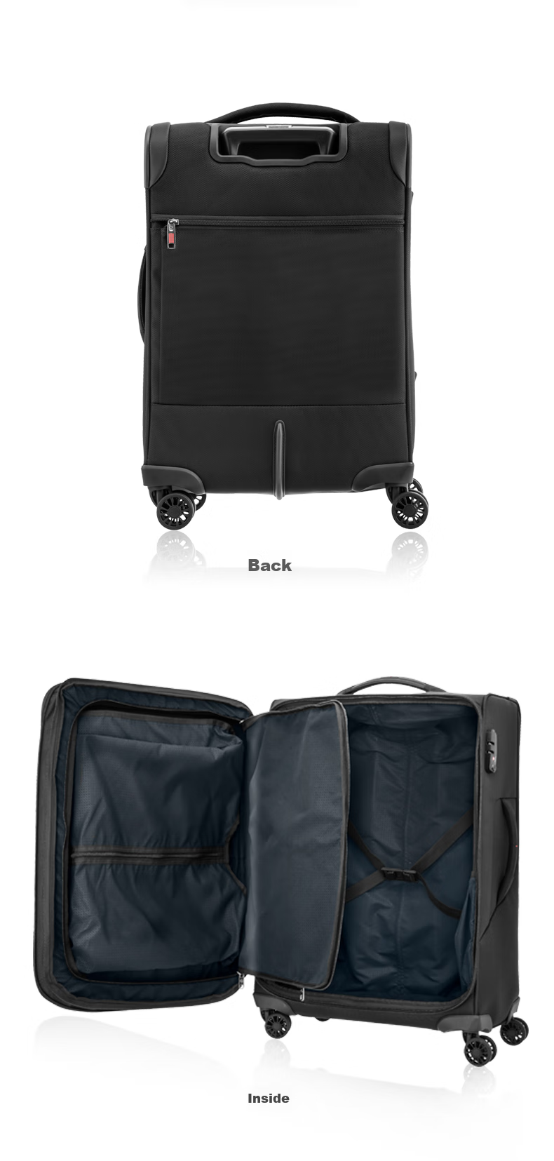 Xinxiuli Luggage, 25-Inch Trolley Suitcase, Business Soft Case, Expandable Travel Case, AZ7 Black Check-In Suitcase with Password Lock 9