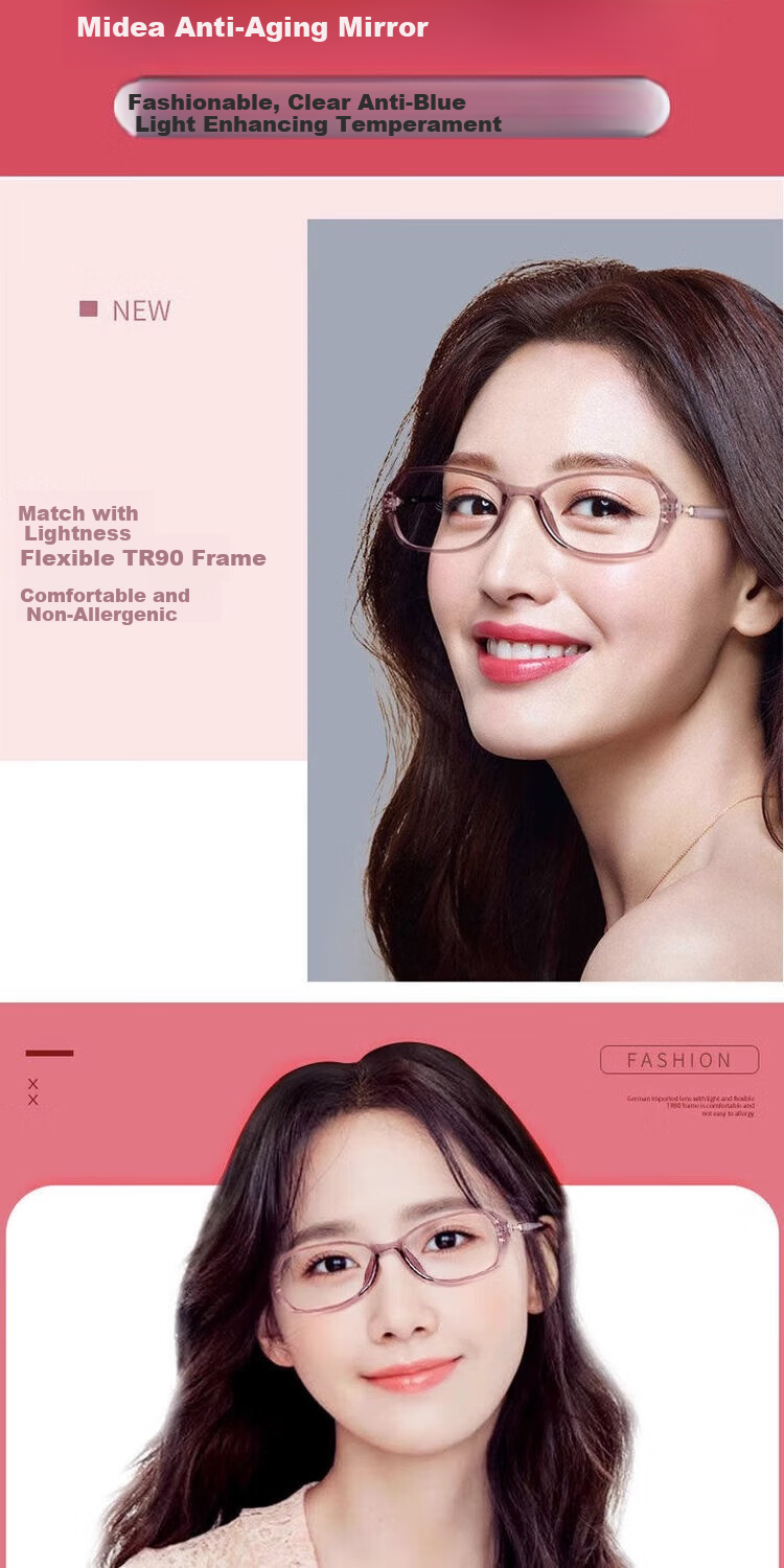 GOGOSOON Ultra-Light High-Definition Reading Glasses for Women, Anti-Blue Light, Fashionable, Youthful Appearance, Comfortable Presbyopic Glasses for Middle-Aged And Elderly, Father's Glasses 2