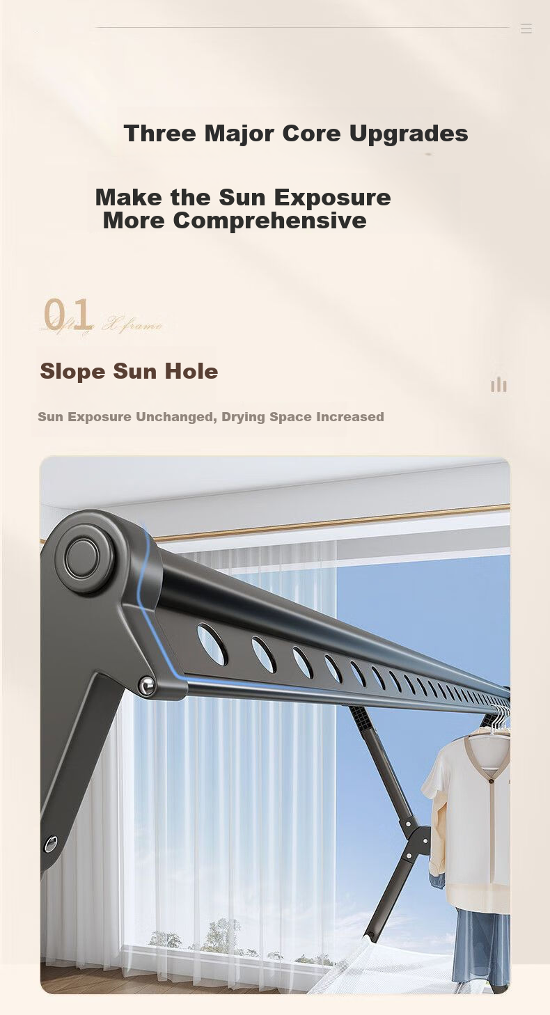 FEIDIAO Folding Telescopic Clothes Drying Rack Aluminum Alloy Indoor Outdoor Balcony Dormitory Household Quilt Drying Rack 6