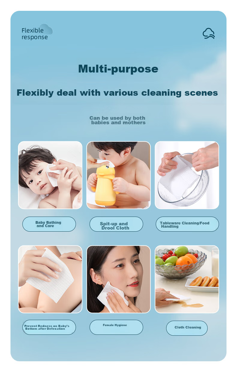 Deyou Baby Cotton Soft Wipes, Pure Cotton Dry And Wet Use Facial Tissues, Baby Gentle Paper Towels, Disposable Face Wipes, 80 Sheets Per Pack, 10 Packs 16