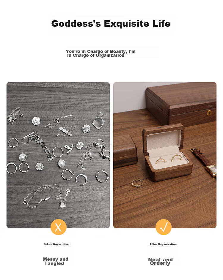 Fanyejia Vintage Jewelry Storage Box, High-Quality Cork, Compact And Portable, for Travel Earrings, Rings, Bracelets, Accessories, 520 Gift 19