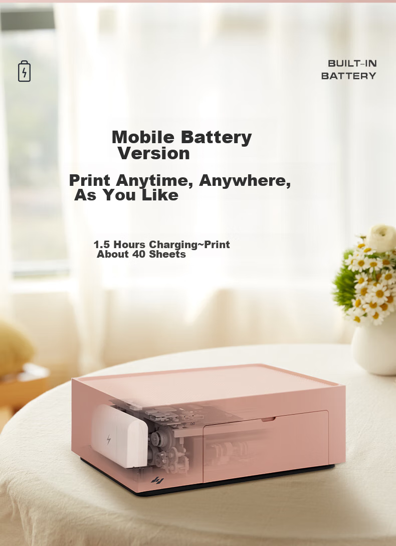 Jiyin N2 Wireless Home Photo Printer Color Printing Power Edition Automatic Laminating High Definition Supports 3-inch/6-inch Instant Photo Printer 8