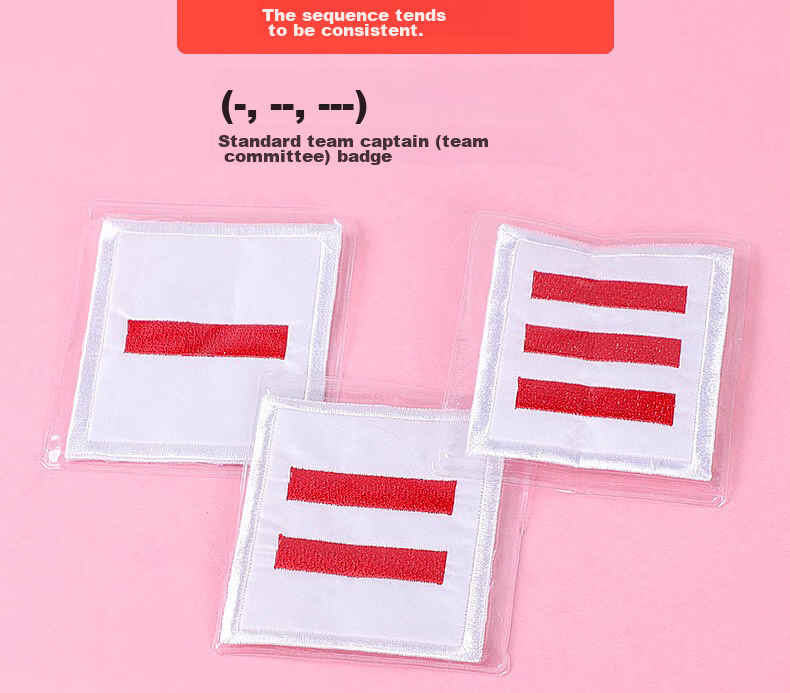 Touch Fish Young Pioneers Cadre Badge, Elementary School Student Leader One Two Three Armband Embroidered Sleeve Badge Emblem Class Leader Class Cadre, Embroidery Style, One Bar (Red, Pack of 10) 3