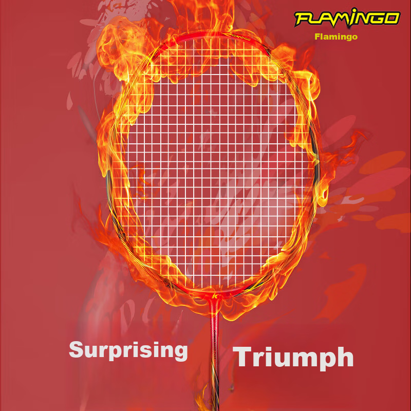 KAWASAKI Badminton Racket Set, Ultra-Light Carbon Fiber Mid-Shaft, Balanced for Attack And Defense, Arrow-Shaped Pair of Rackets, Dark Red + Small White (Pre-Strung)
