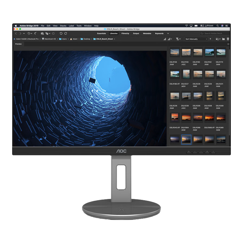 AOC 31.5-Inch 4K IPS HDR Type-C 90W TUV Eye Protection Certified Rotatable Height Adjustable Factory Color-Prepared Macmini Office Computer Monitor U32N3C