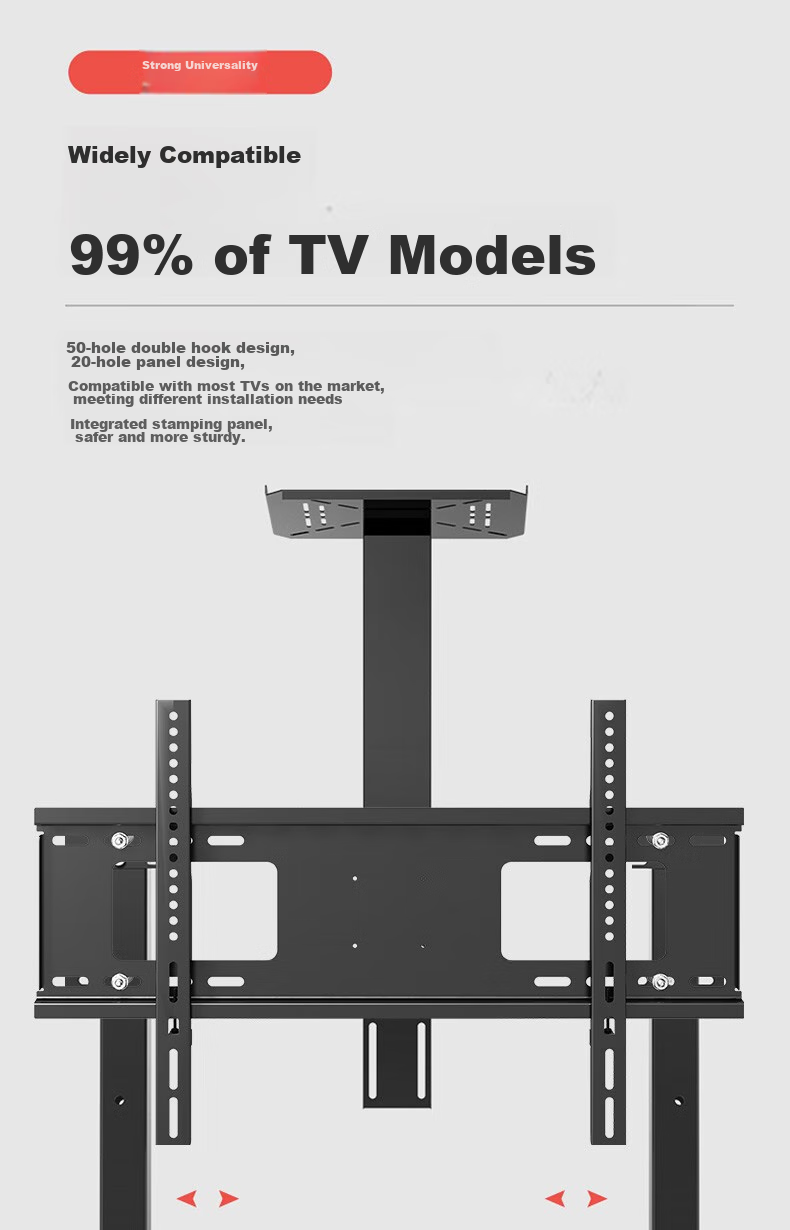 Yizhigu TV Mobile Floor Stand, 32-60 Inch TV Cart, Multifunctional TV Mount, Suitable for Xiaomi, Hisense, Skyworth, Changhong Display Screen Bracket 6