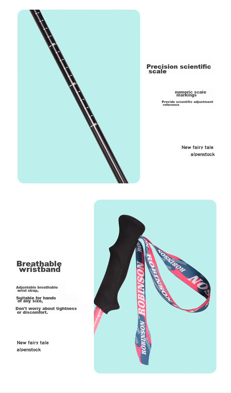 Lubinxun Children's Hiking Poles, Outdoor Telescopic Lightweight Walking Sticks, Two-Section Portable Trekking Poles for Teenagers And Adults, Pink 9
